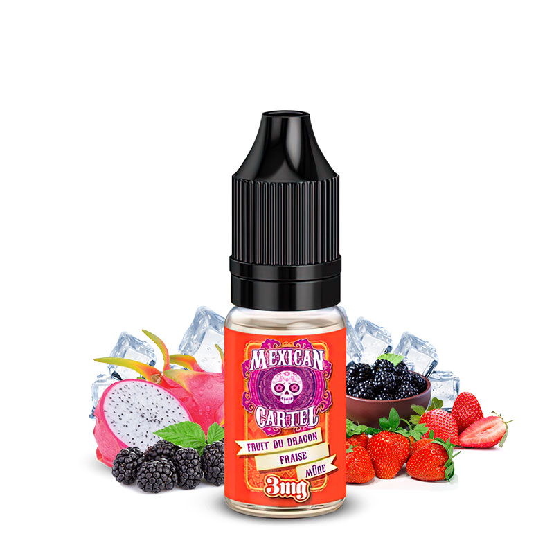 Photo du eliquide Fruit du Dragon Fraise Mûre 10ml de la marque française : Mexican Cartel.