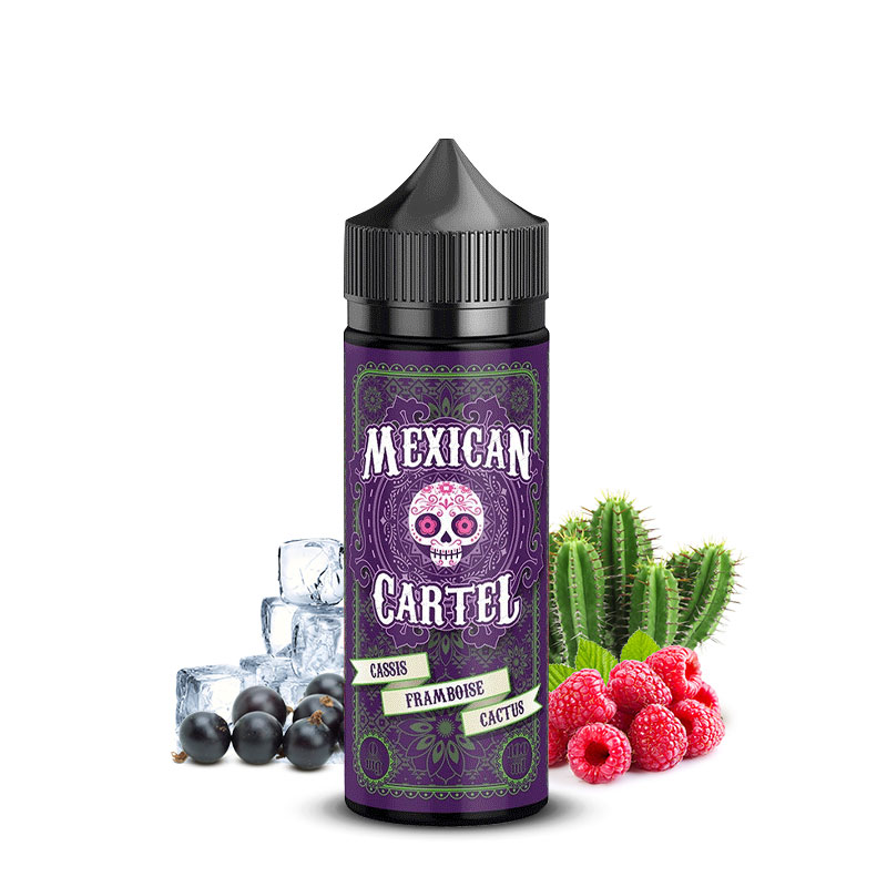 Photo du eliquide Cassis Framboise Cactus 100ml de la marque française : Mexican Cartel.