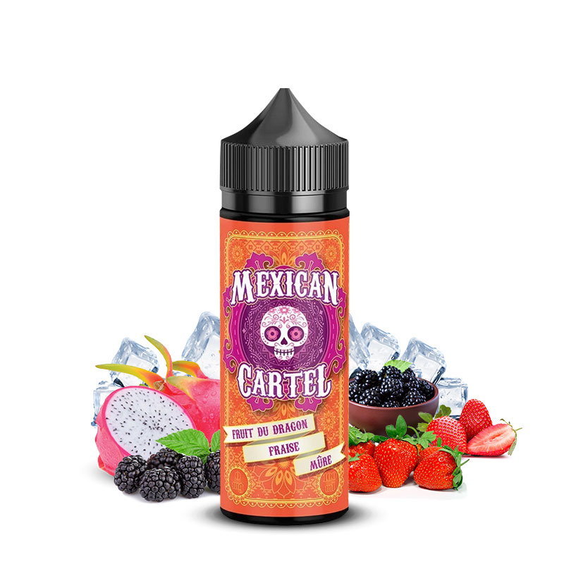 Photo du eliquide Fruit du dragon Fraise Mûre 100ml de la marque française : Mexican Cartel.