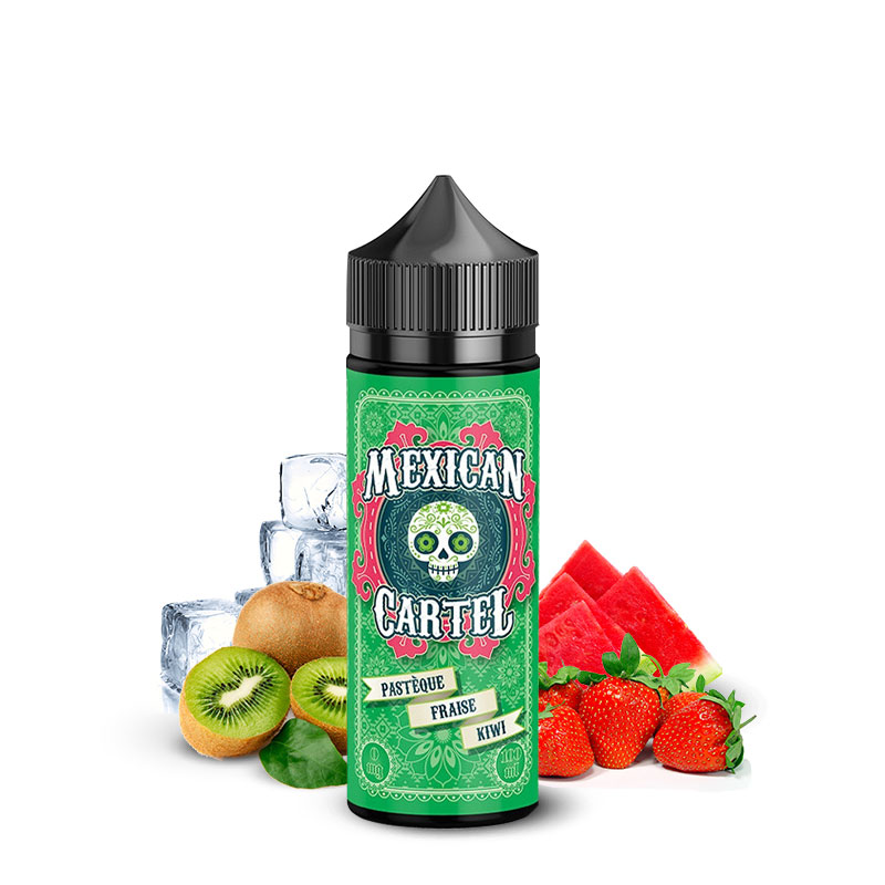 Photo du eliquide Pastèque Fraise Kiwi 100ml de la marque française : Mexican Cartel.