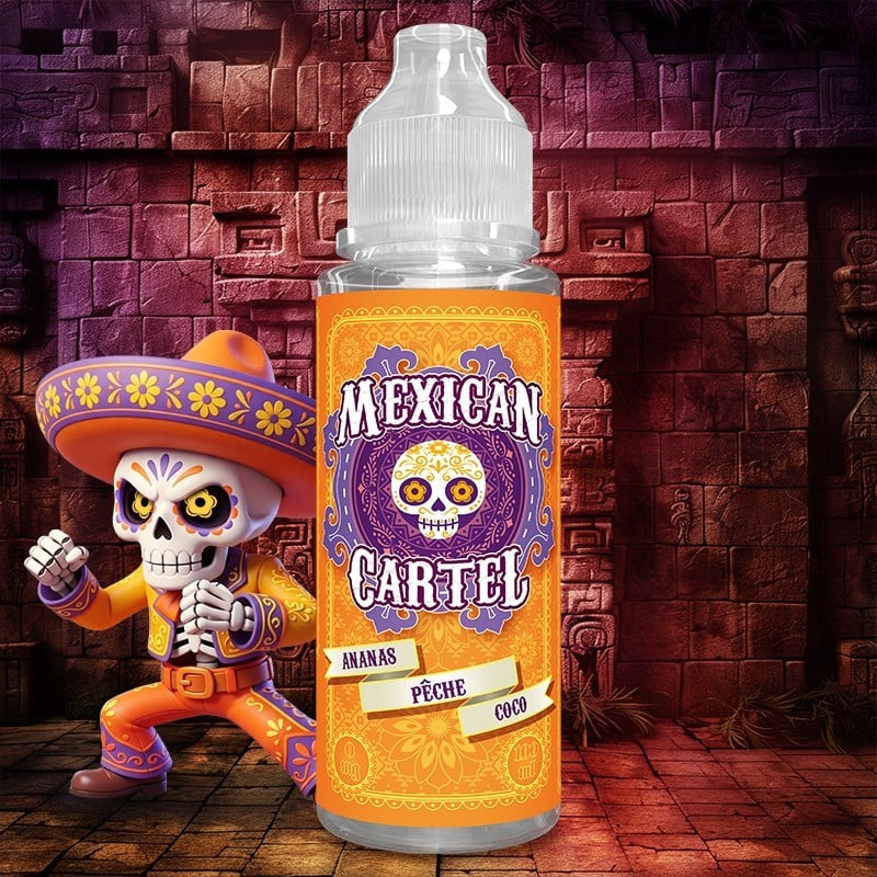 E-liquide Ananas Pêche Coco 100ml Mexican Cartel fruité exotique vape tropicale