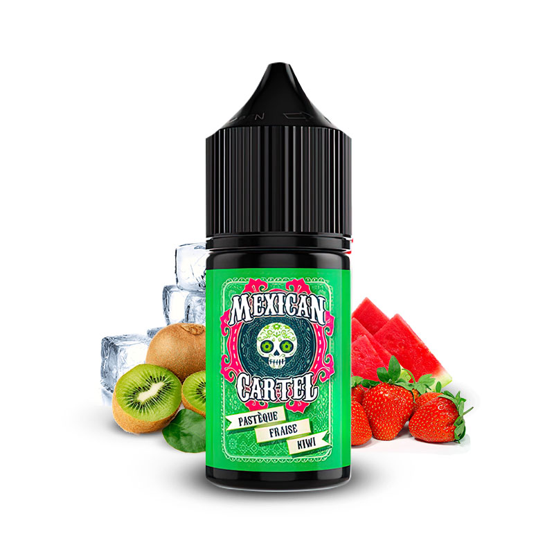 Photo du flacon de l'arôme concentré Pastèque Fraise Kiwi 30ml fabriqué par Mexican Cartel.