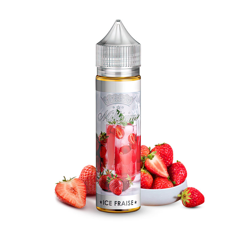 Photo du eliquide Ice Fraise 50ml de la marque française : Millésime.