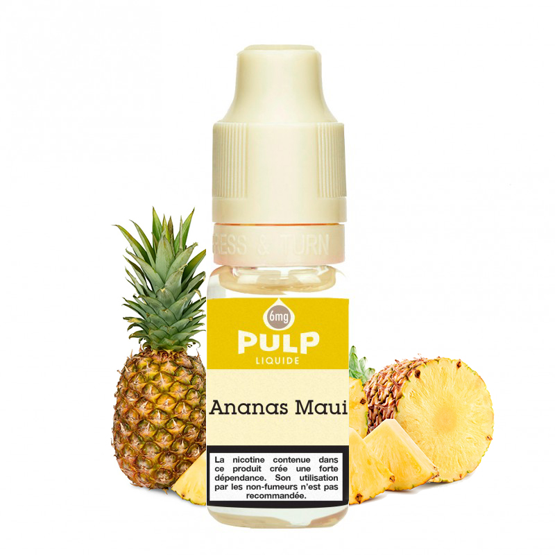 Flacon du eliquide Ananas Maui de Pulp, fabricant français de eliquide pour le vapotage..