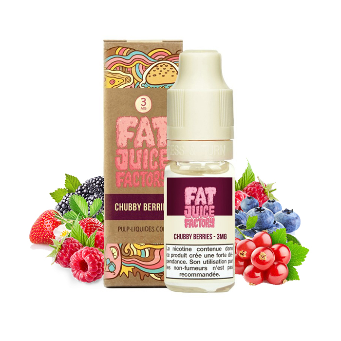 Flacon du eliquide Chubby Berries de Pulp, fabricant français de eliquide pour le vapotage.