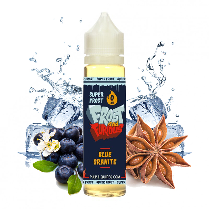 Flacon du eliquide Blue Granite Super Frost 50 ml de Pulp, fabricant français de eliquide pour le vapotage.