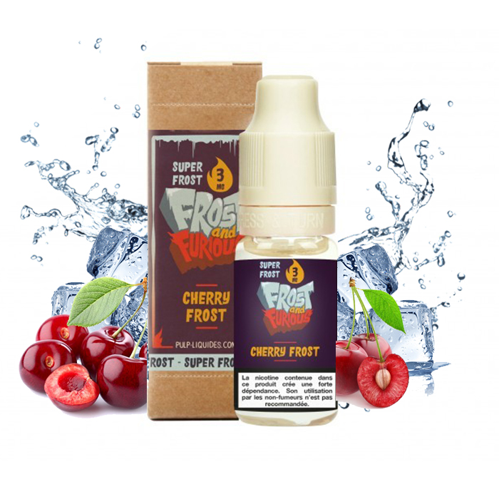 Flacon du eliquide Cherry Frost Super Frost de Pulp, fabricant français de eliquide pour le vapotage.
