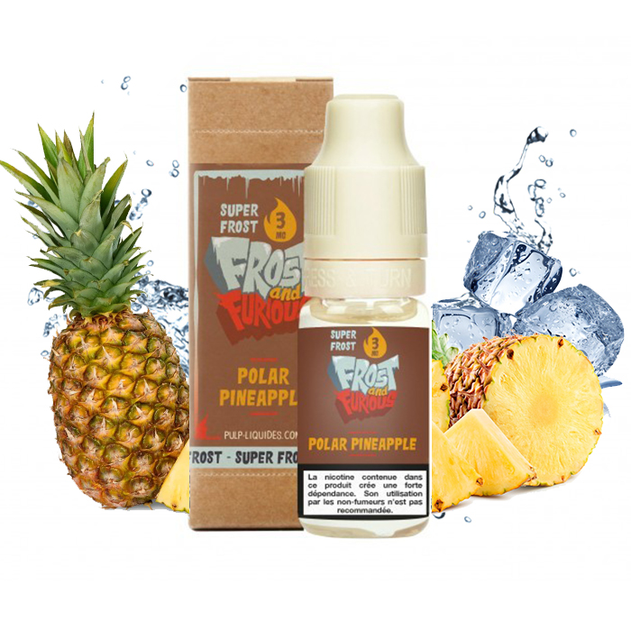 Flacon du eliquide Polar Pineapple Super Frost de Pulp, fabricant français de eliquide pour le vapotage.