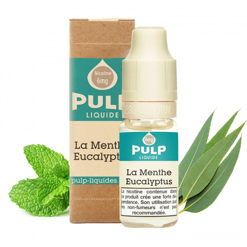 Flacon du eliquide La Menthe Eucalyptus de Pulp, fabricant français de eliquide pour le vapotage..