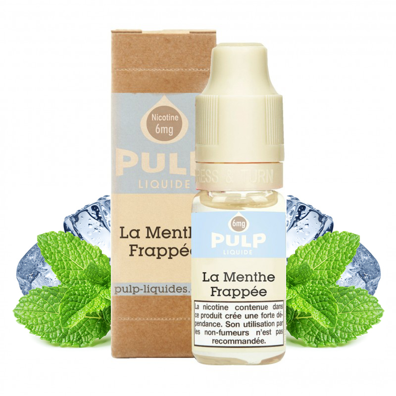 Flacon du eliquide La Menthe Frappée de Pulp, fabricant français de eliquide pour le vapotage..