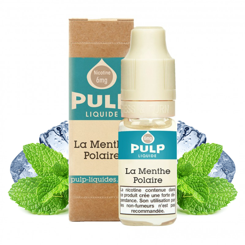 Flacon du eliquide La Menthe Polaire de Pulp, fabricant français de eliquide pour le vapotage..