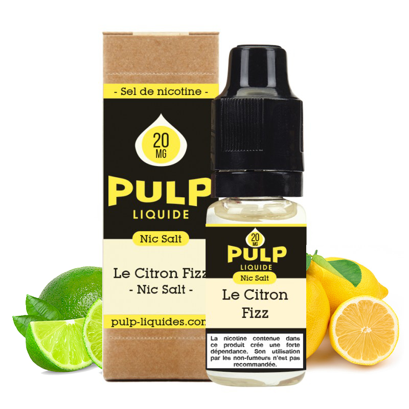 Flacon du eliquide Le Citron Fizz sel de nicotine de Pulp, fabricant français de eliquide pour le vapotage..