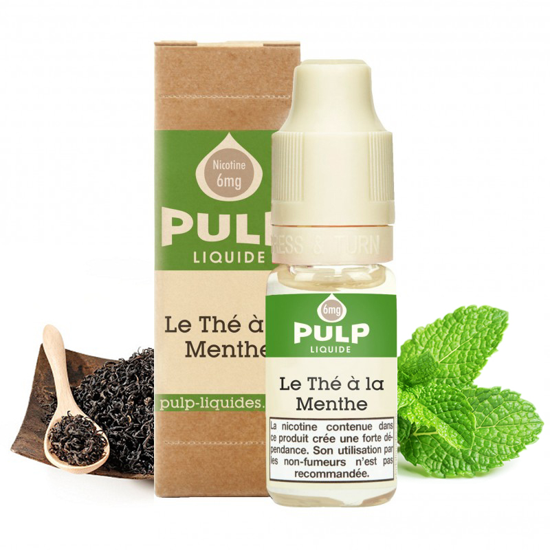 Flacon du eliquide Le Thé à la Menthe de Pulp, fabricant français de eliquide pour le vapotage..