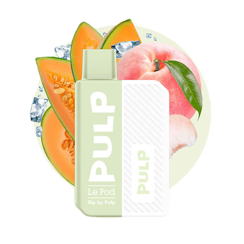 Photo du Starter Kit Pêche Melon Glacés Le Pod Flip by Pulp en sel de nicotine.