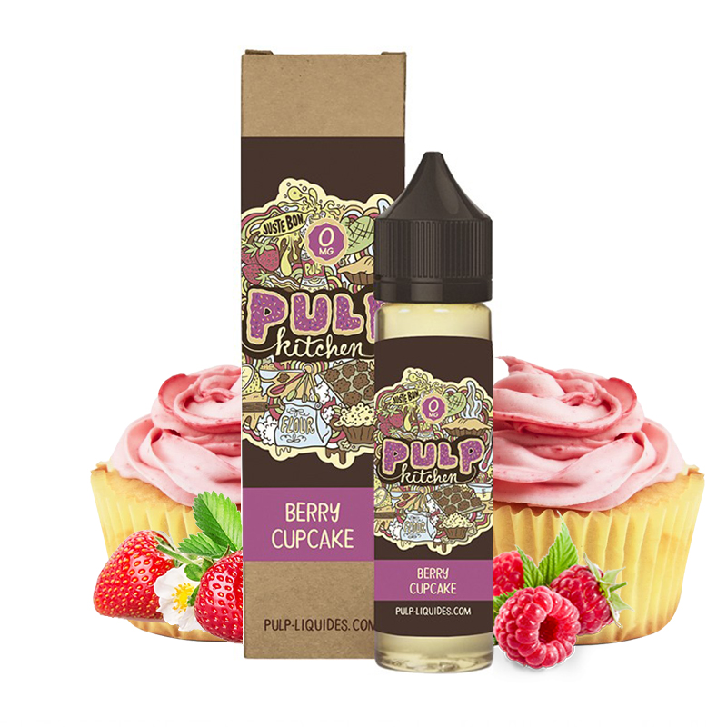 Flacon du eliquide Berry Cupcake de la gamme Pulp Kitchen par Pulp, fabricant français de eliquide pour le vapotage.