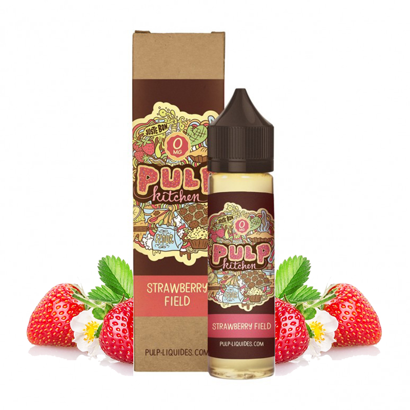 Flacon du eliquide Strawberry Field de la gamme Pulp Kitchen par Pulp, fabricant français de eliquide pour le vapotage.