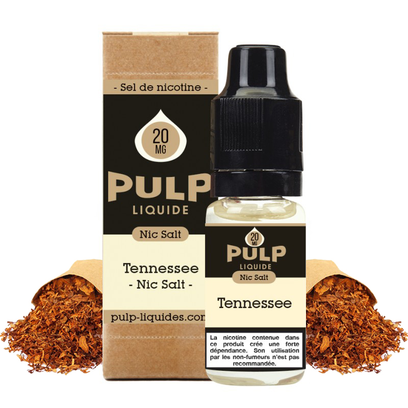 Flacon du eliquide Tennessee sel de nicotine de Pulp, fabricant français de eliquide pour le vapotage..