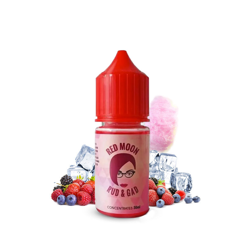 Flacon de l'arôme concentré Red Moon 30 ml de Rud & Gad, fabricant français de arôme concentré pour le vapotage.