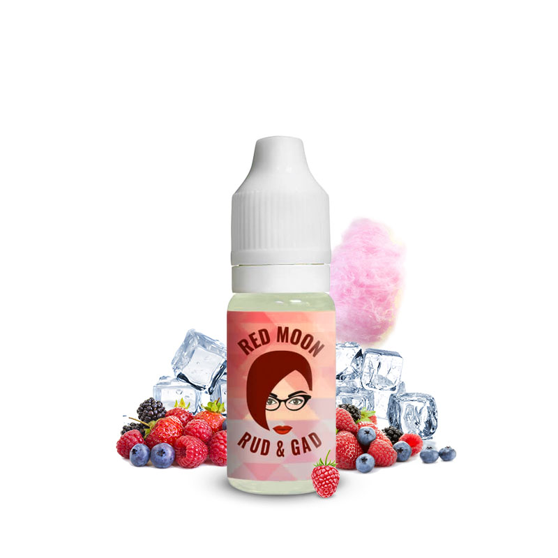 Flacon du eliquide Red Moon 10 ml de Rud & Gad, fabricant français de eliquide pour le vapotage.