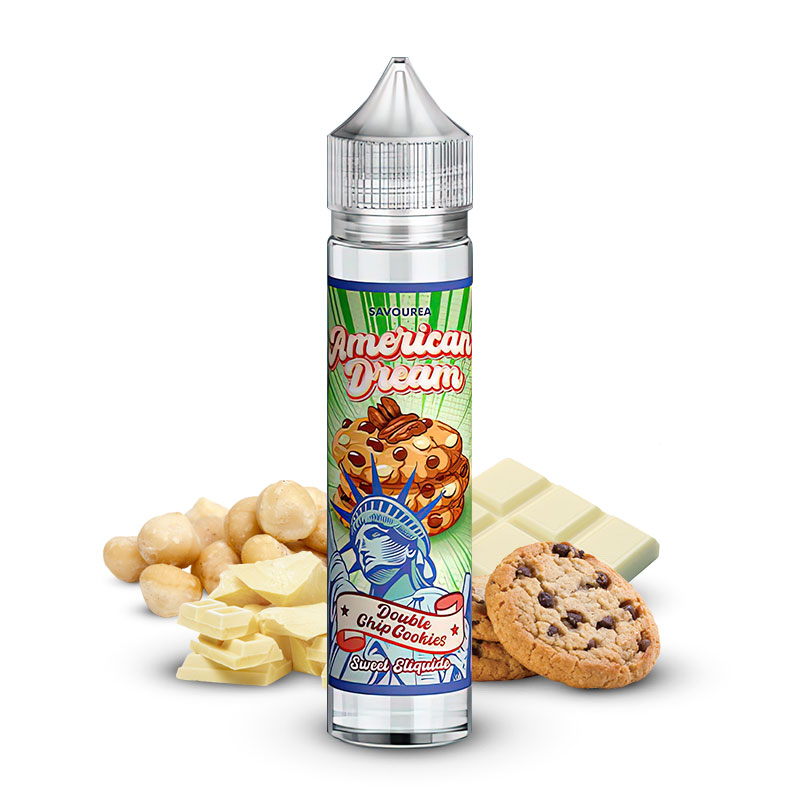 Photo du eliquide Double Chip Cookies 50ml de la gamme American Dream par la marque française Savourea.