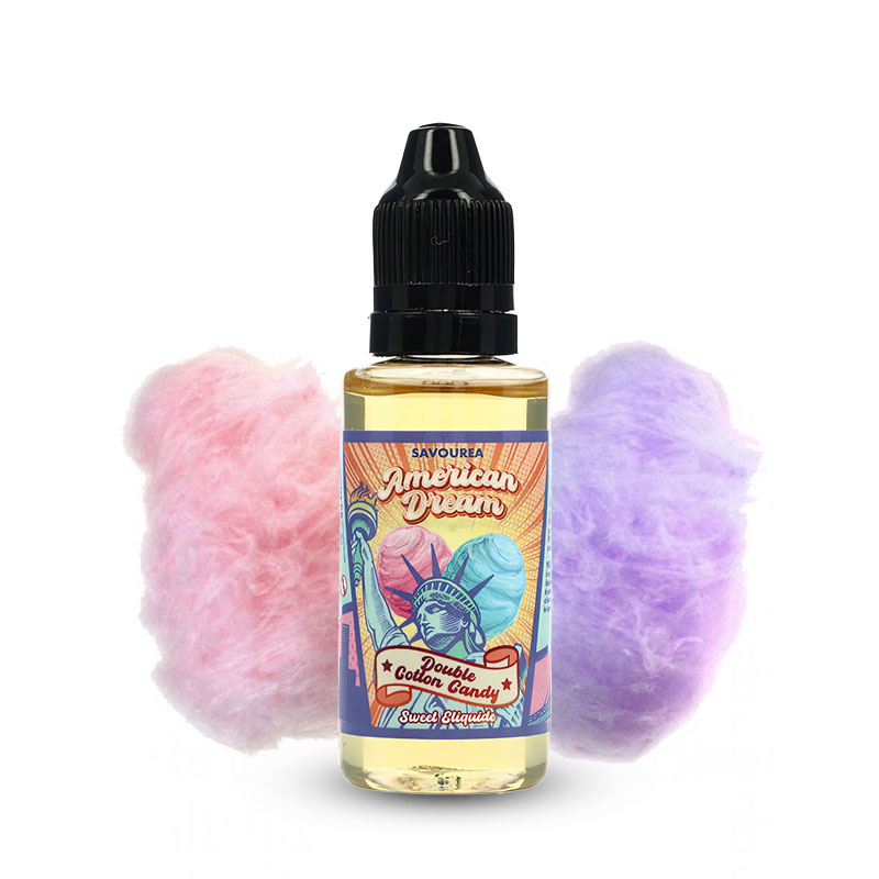 Photo du flacon de l'arôme Double Cotton Candy de la marque American Dream par Savourea.