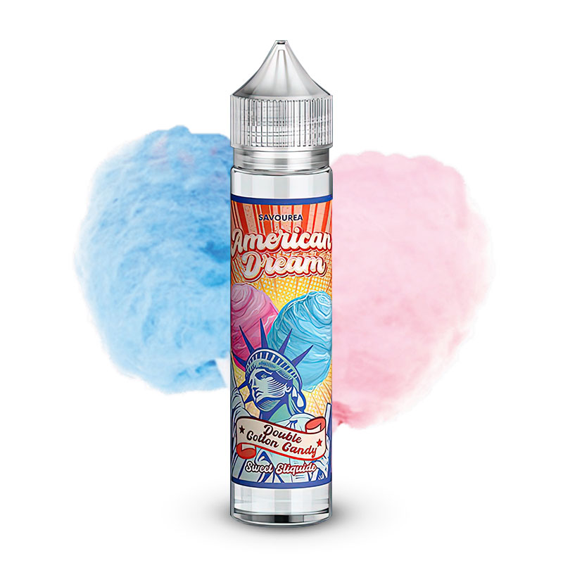 Photo du eliquide Double Cotton Candy 50ml de la gamme American Dream par la marque française Savourea.