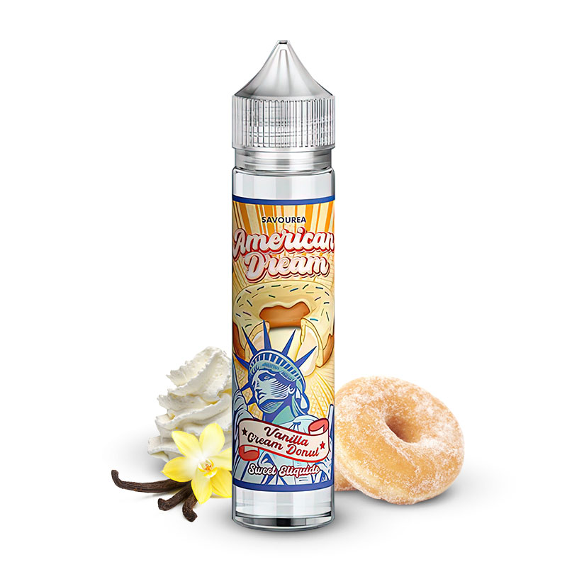 Photo du eliquide Vanilla Cream Donut 50ml de la gamme American Dream par la marque française Savourea.