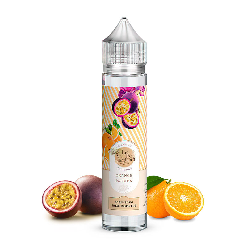 Photo du eliquide Orange Passion 50ml de la marque française : Le Petit Verger.