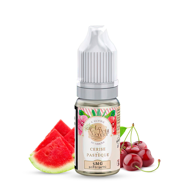 Photo du eliquide Cerise Pastèque 10ml sel de nicotine de la marque française : Le Petit Verger.