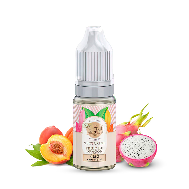 Photo du eliquide Nectarine Fruit du Dragon 10ml sel de nicotine de la marque française : Le Petit Verger.