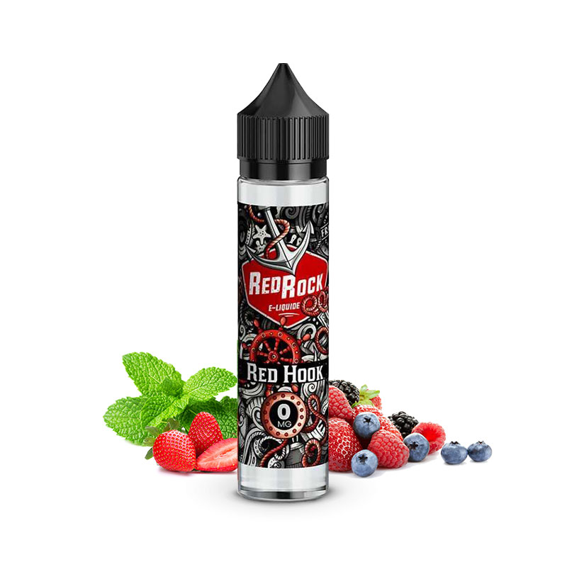 Photo du flacon du Red Hook 50 ml de Red Rock, Gamme de e-liquides de la marque française Savourea.