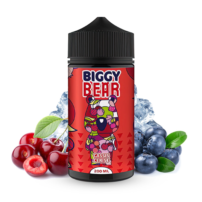 Eliquide Cassis Cerise 200ml de la marque française de e-liquides Biggy Bear.