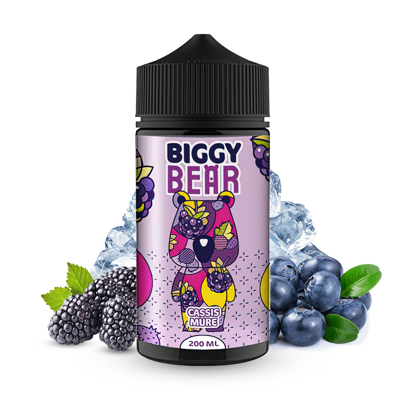 Eliquide Cassis Mûre 200ml de la marque française de e-liquides Biggy Bear.