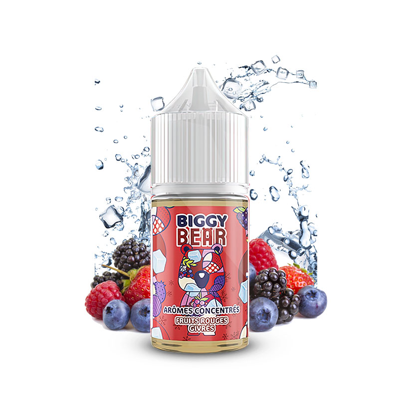 Photo du flacon de l'arôme concentré Fruits Rouges Givrés 30ml de la marque Biggy Bear fabriqué par Secret's Lab.