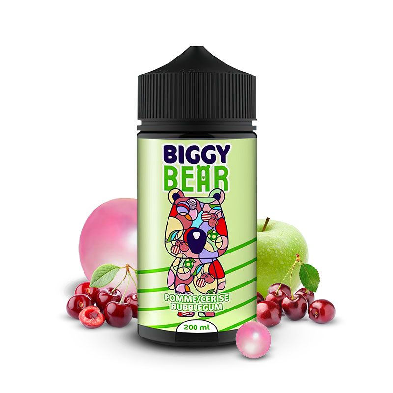 Eliquide Pomme Cerise Bubble Gum de la marque française de e-liquides Biggy Bear.