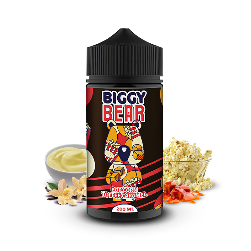 Eliquide Pop Corn Toffee Caramel de la marque française de e-liquides Biggy Bear.