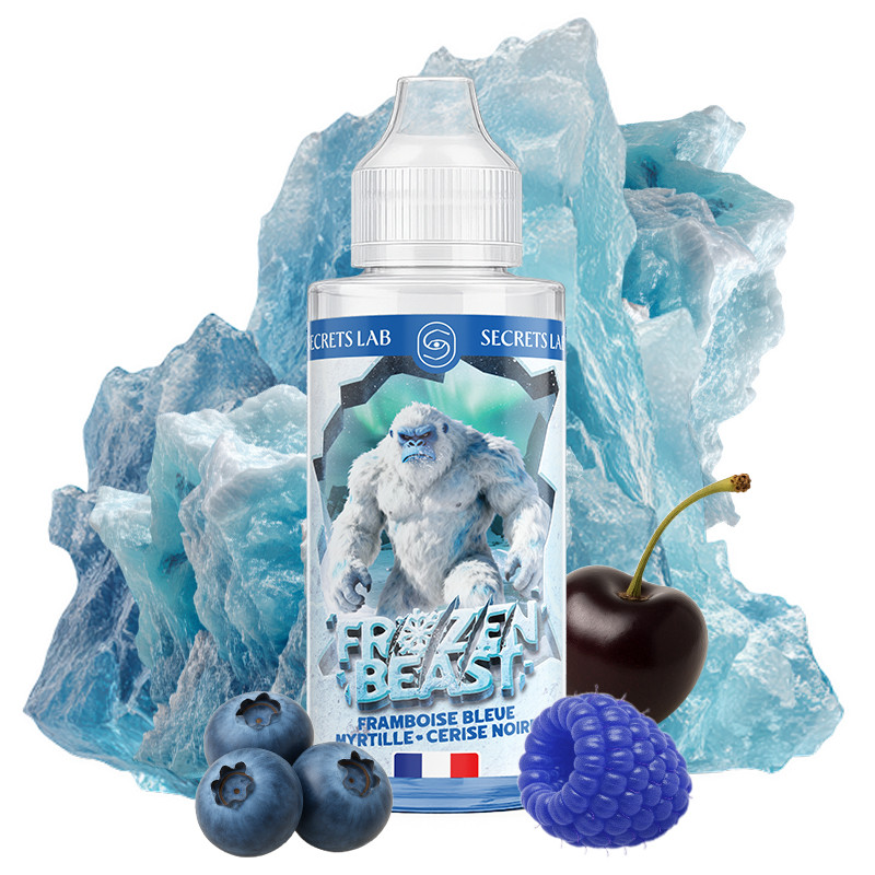 E-liquide Framboise Bleue Myrtille Cerise Noire 100ml Frozen Beast Secret's Lab