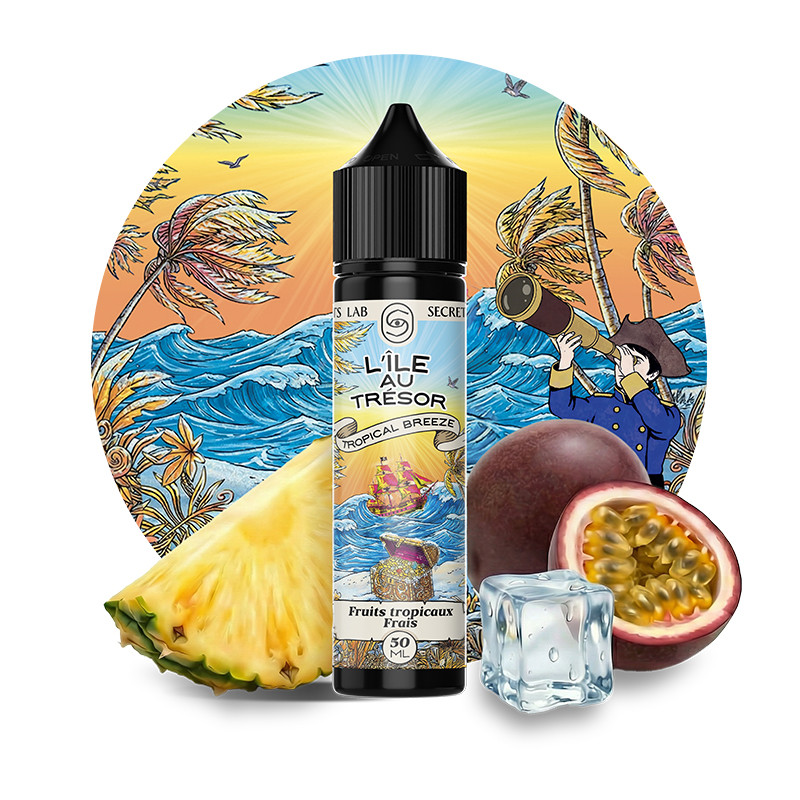 E-liquide Tropical Breeze 50ml L'Île au Trésor Secret's Lab fruits tropicaux frais