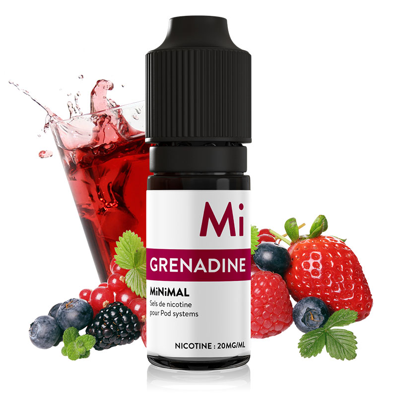 Photo du e-liquide français au sel de nicotine Grenadine de la gamme Minimal produit par The Fuu.