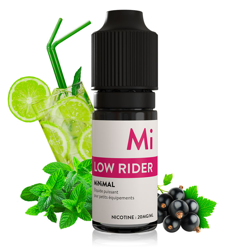 Photo du e-liquide français au sel de nicotine Low Rider de la gamme Minimal produit par The Fuu.