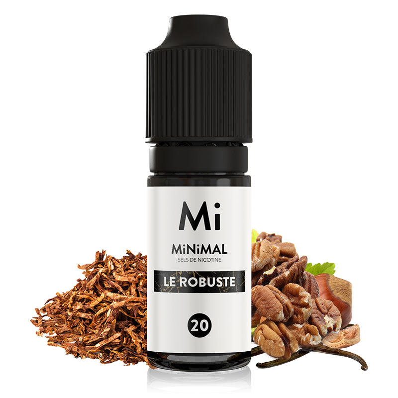 Photo du e-liquide français au sel de nicotine Robuste de la gamme Minimal produit par The Fuu.