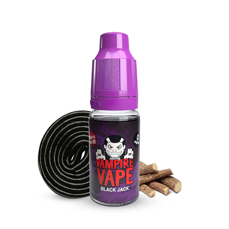 Photo du flacon d'e-liquide Black Jack 10ml fabriqué par Vampire Vape.