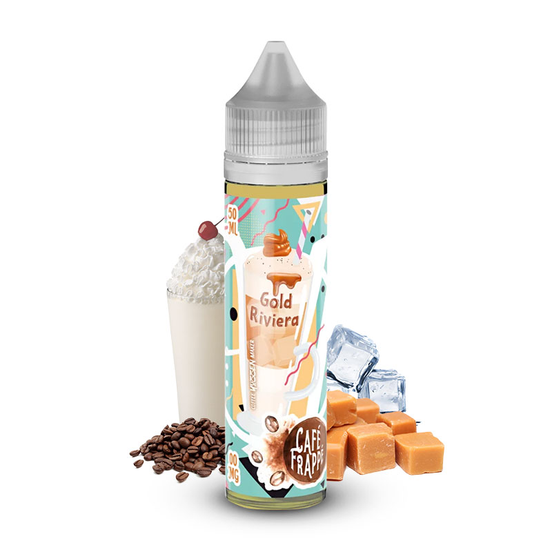 Photo du eliquide Gold Riviera 50ml de la gamme française Café Frappé par Vape Institut.