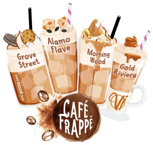 Logo de la Gamme Café Frappé par le fabricant français de e-liquide Vape Institut.