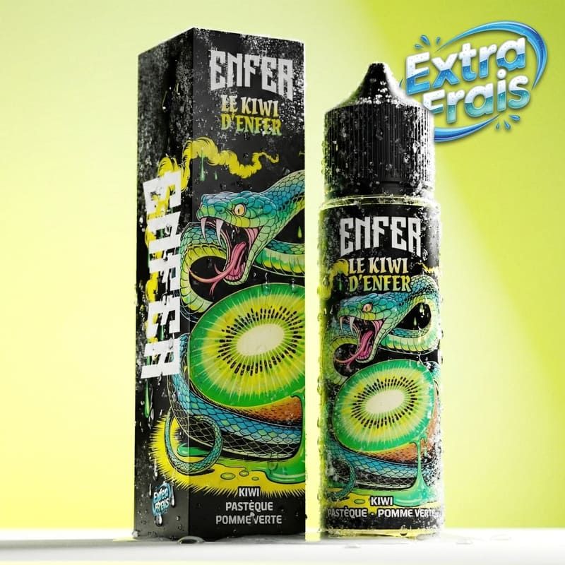 E-liquide Le Kiwi d'Enfer 50ml Vape 47 kiwi pastèque pomme verte frais