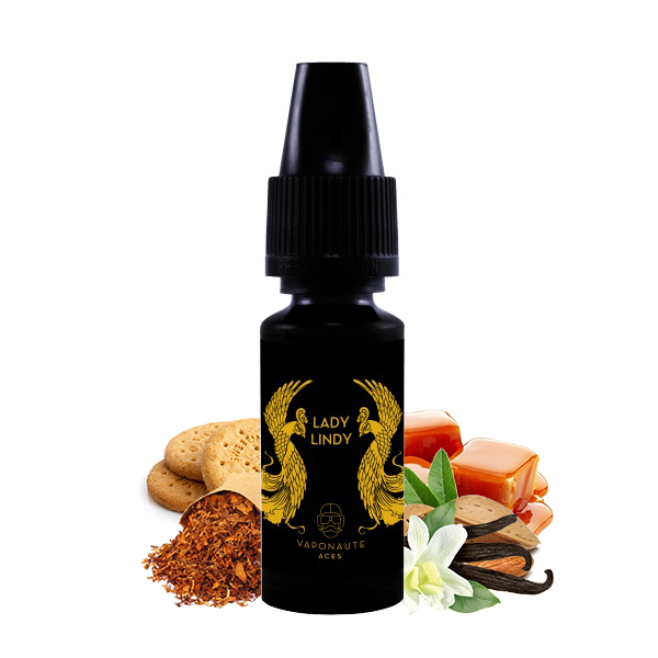 Photo du Lady Lindy 10 ml - Vaponaute Aces : eliquide pour le vapotage de la marque française Vaponaute et fabriqués par la société Gaiatrend.