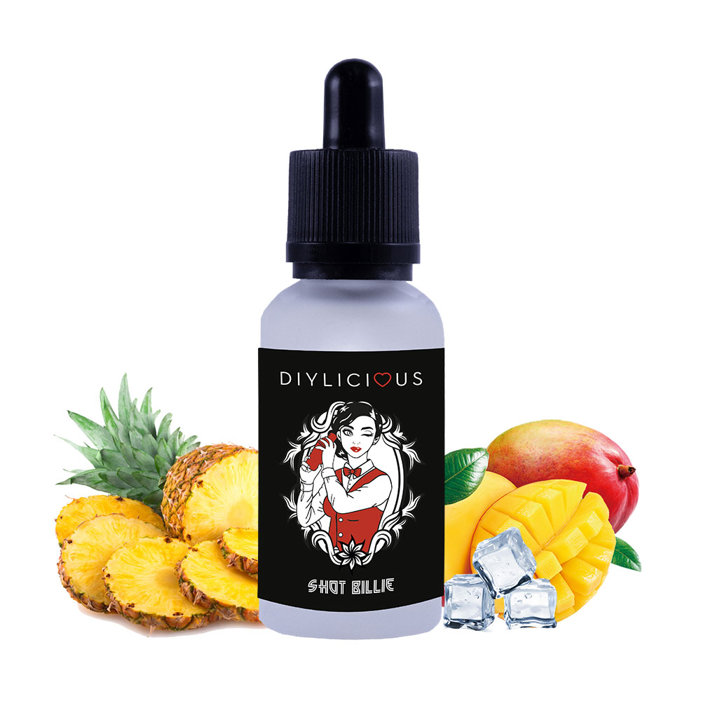 Photo du eliquide Shot Billie 30ml de la marque française : Diylicious par Vaponaute Paris.