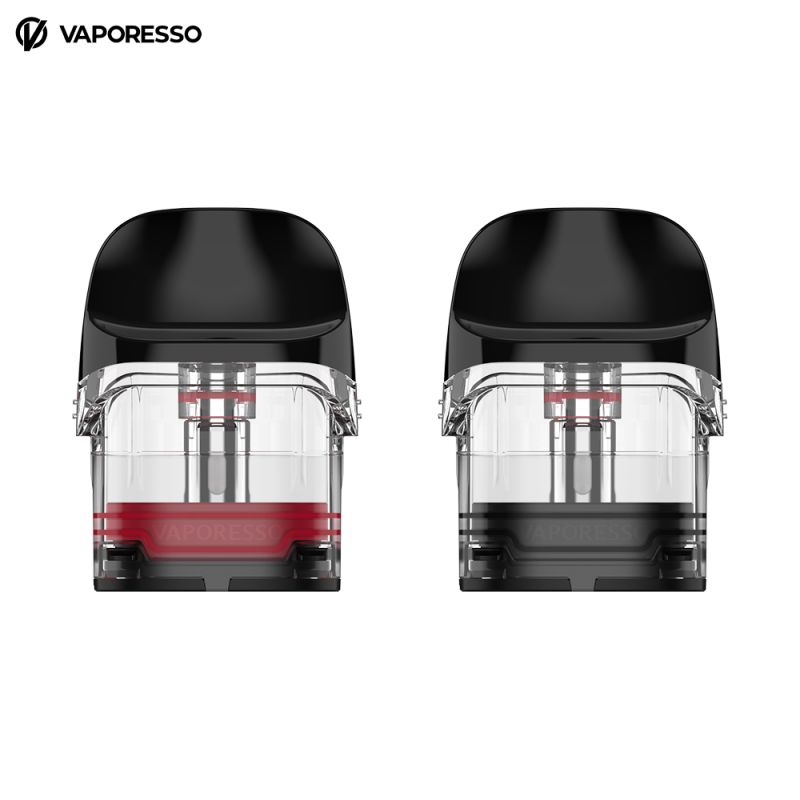 Photo des deux déclinaisons de cartouches Luxe Q des cigarettes électroniques pod Luxe Q et Luxe QS de la marque Vaporesso.