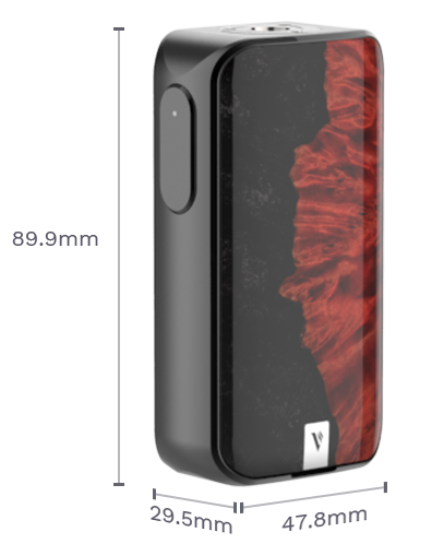 Dimensions de la box Luxe II de Vaporesso, box électronique 220W double accu.