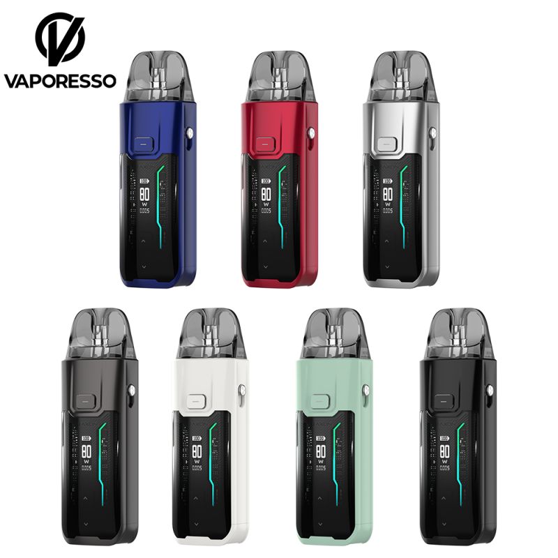 Photo des différentes déclinaisons du kit Pod cigarette électronique Luxe XR Max de la marque Vaporesso.